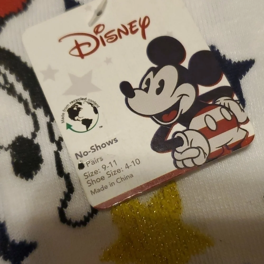 𝅺disney No-Show Socks 2 Pairs NWT Sz 4-10